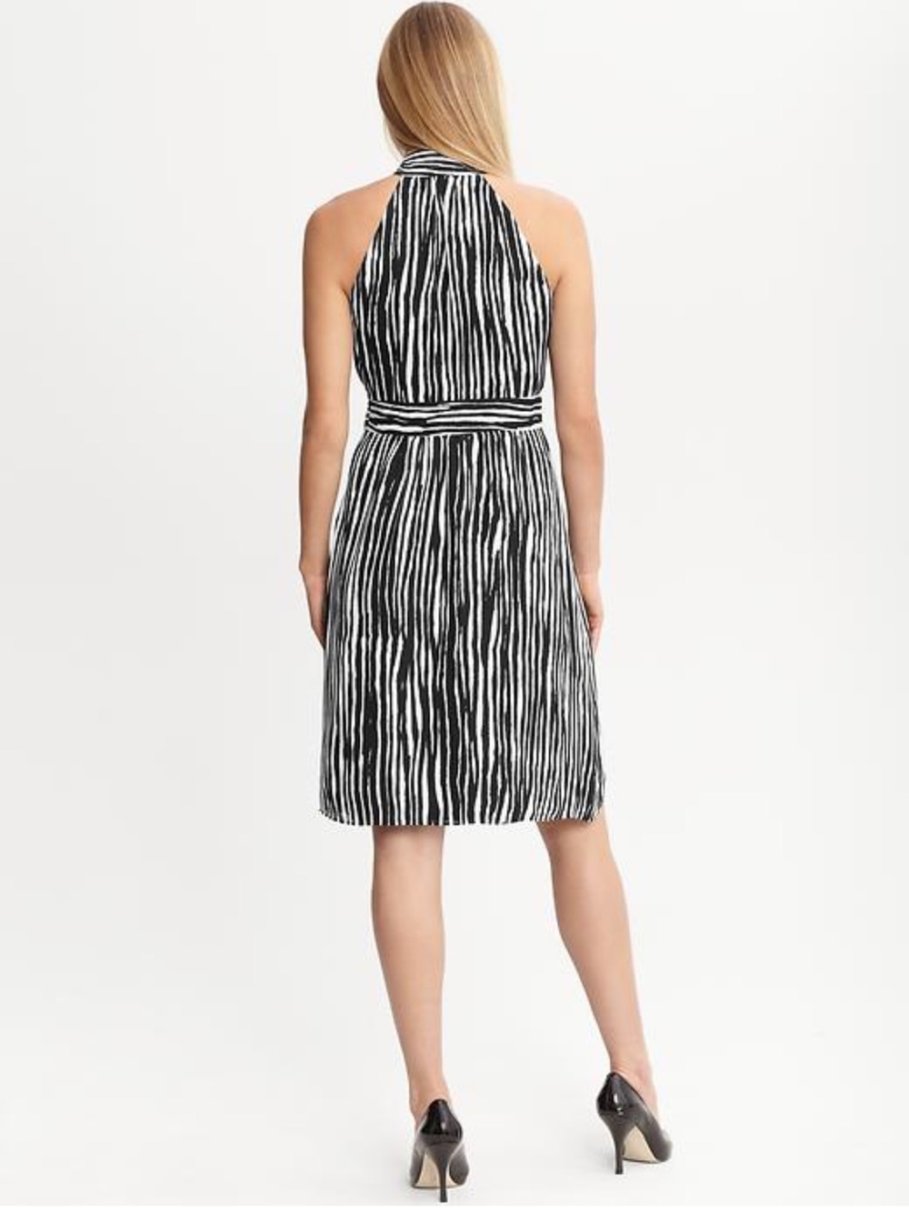 Banana Republic Striped Halter Tie Neck Dress - Picture 2 of 8